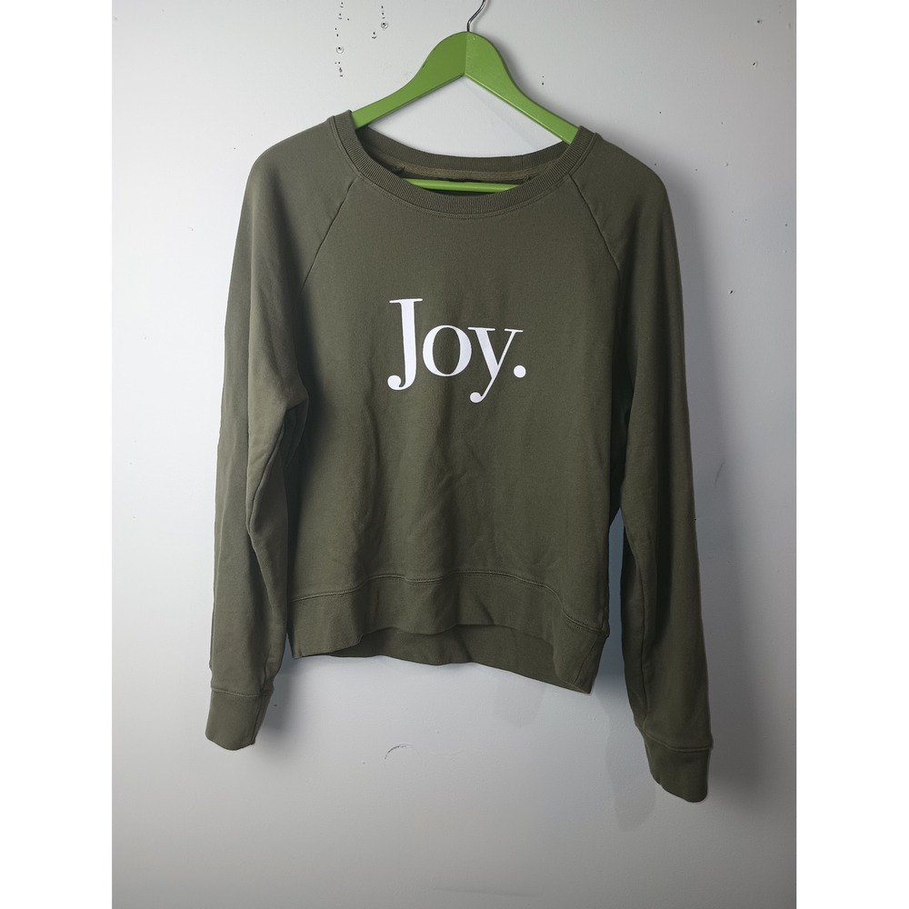 J.Crew Joy Graphic Sweatshirt Womens Medium Olive Green Cotton French Terry